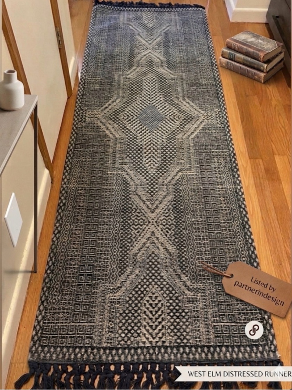 New West Elm Durable Intricate Pattern long lasting Runner Area Rug 2.5’ x 7 ‘ - Picture 2 of 5